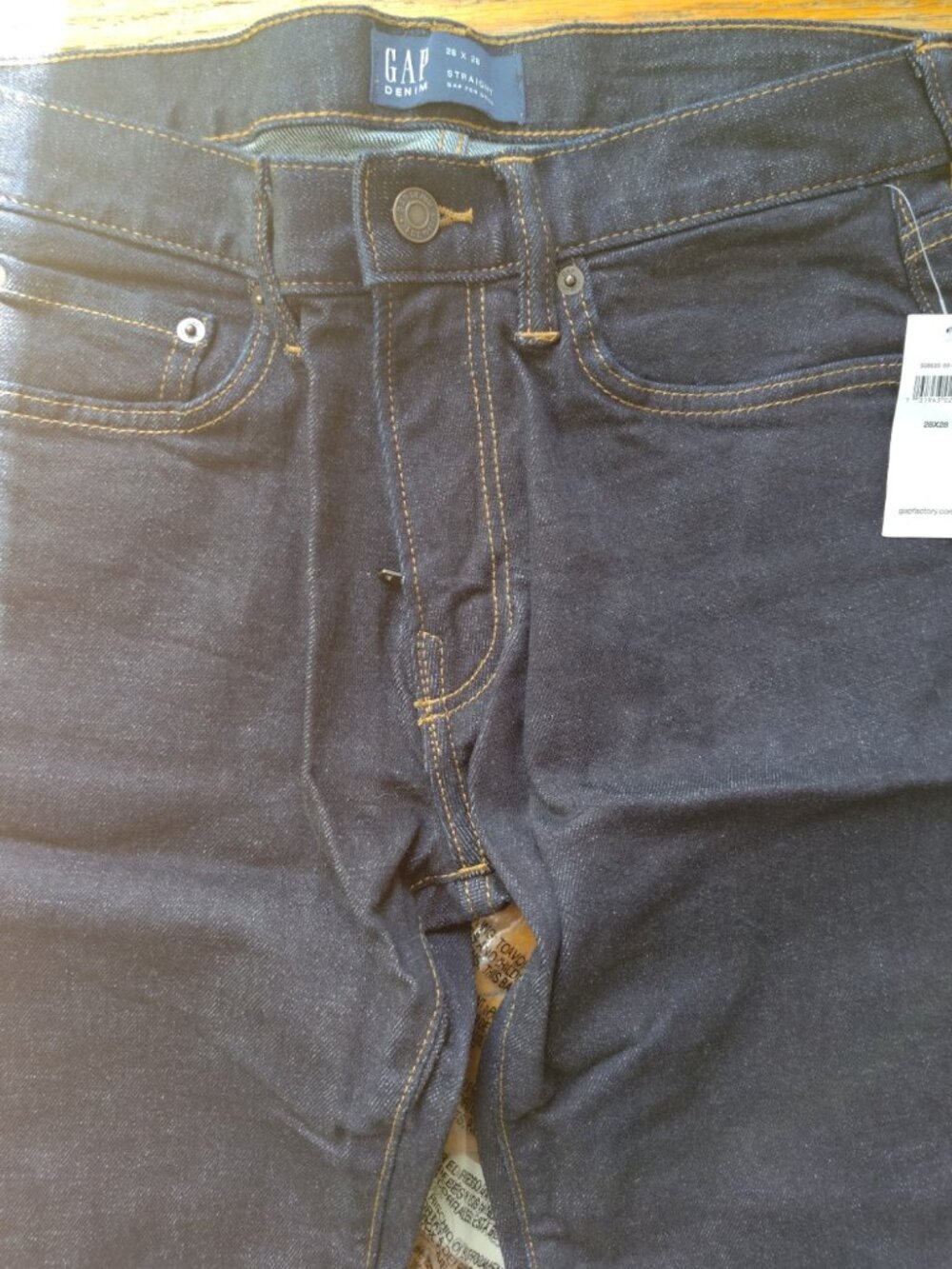 Gap Flex Straight Jeans Mens 28x28 99% Cotton Dark Rinse NWOT
